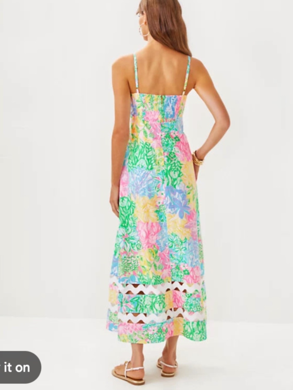 Lilly Pulitzer sz 12 Haliey midi dress multi bright delight patch nwt - Picture 2 of 7